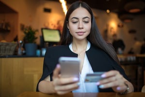 woman using two factor authentication