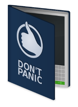 "The Hitchhiker's Guide to the Galaxy, english" by Nicosmos - Own work. Licensed under Public Domain via Commons - https://commons.wikimedia.org/wiki/File:The_Hitchhiker%27s_Guide_to_the_Galaxy,_english.svg#/media/File:The_Hitchhiker%27s_Guide_to_the_Galaxy,_english.svg